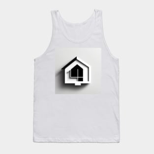 House Black and white Tank Top